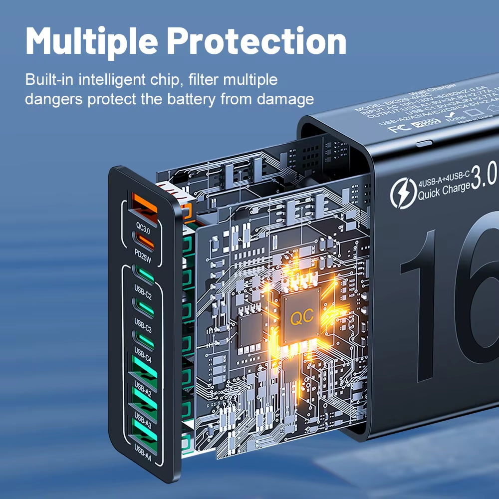 150W Multi Ports USB Charger Fast 
