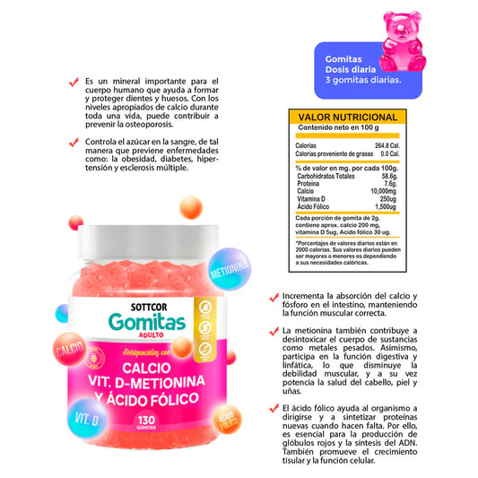 Gomitas De Calcio Sottcor