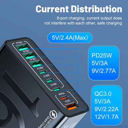 150W Multi Ports USB Charger Fast 
