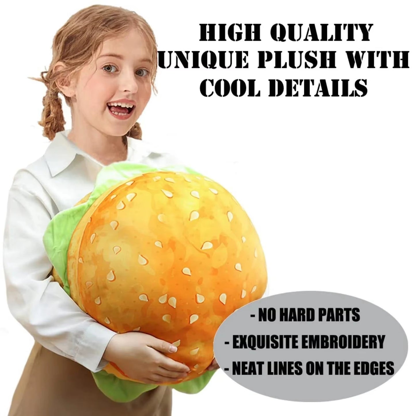 Large Burger Plush Toy Pillow 