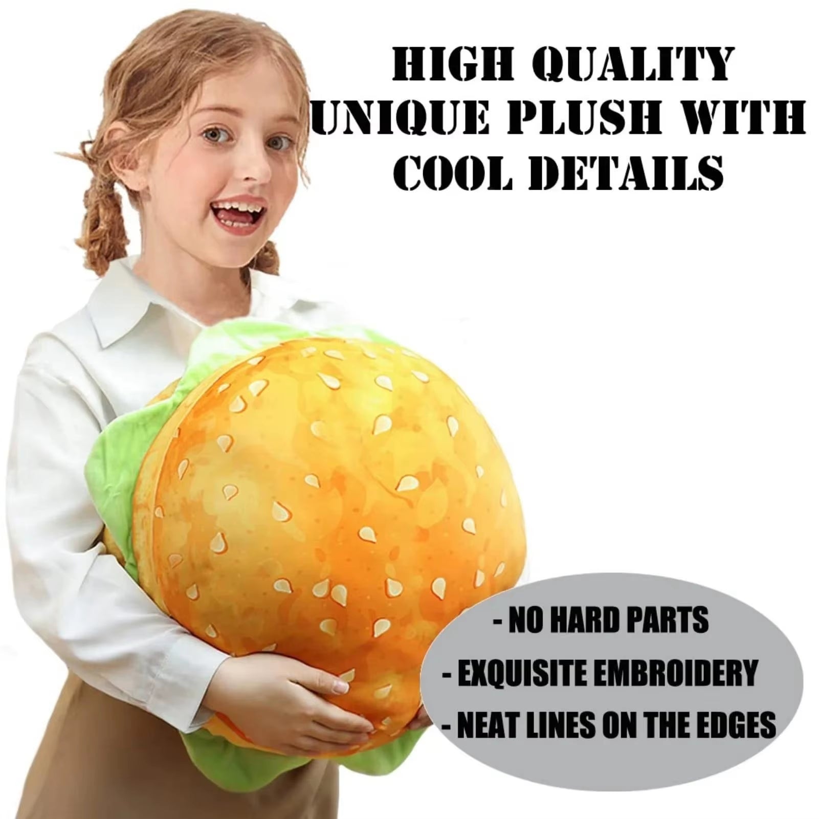 Large Burger Plush Toy Pillow 