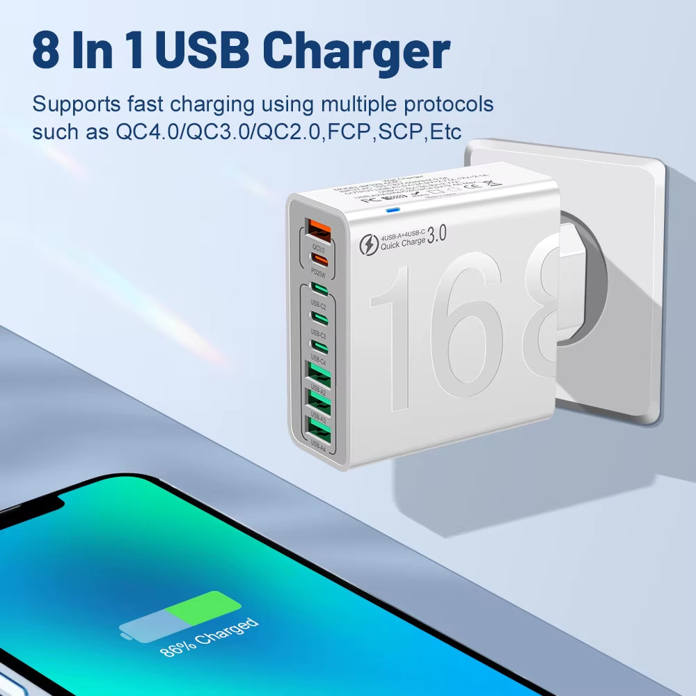 150W Multi Ports USB Charger Fast 